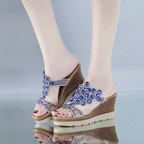 Bamy - Peep-Toe Sandalen mit Strass