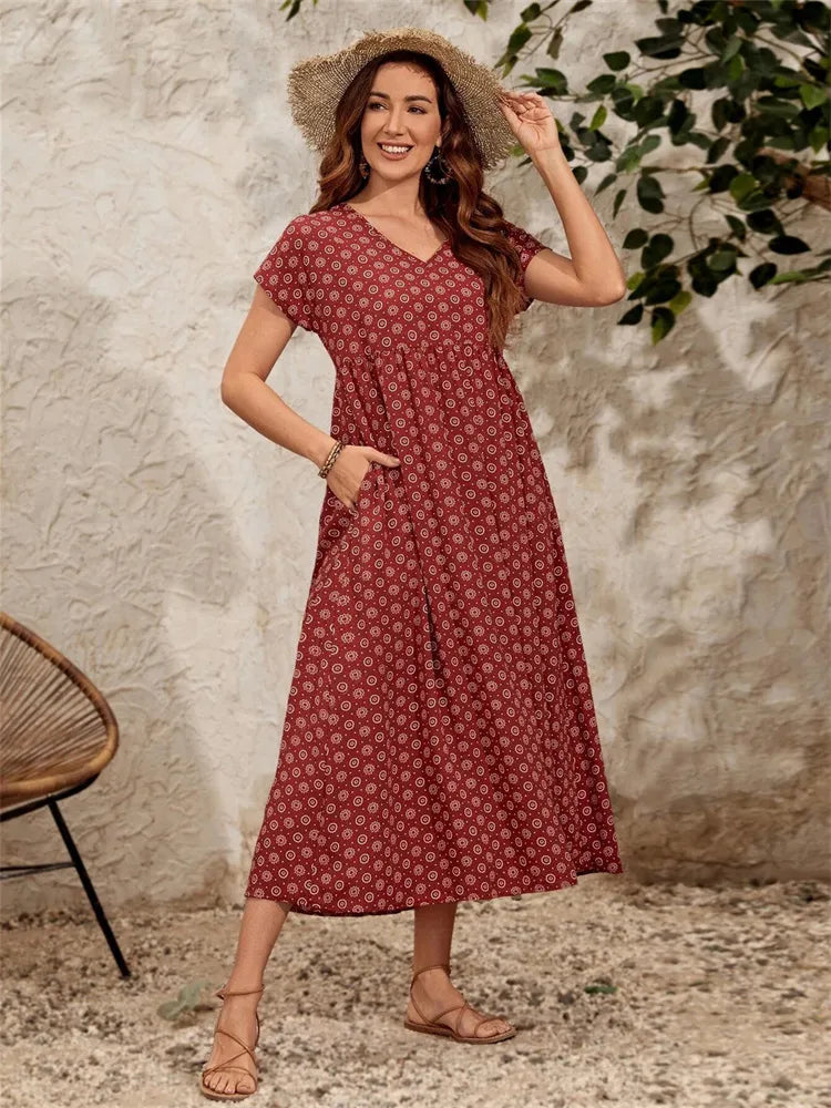 Phyrine - Übergroßes, lockeres Vintage Kleid