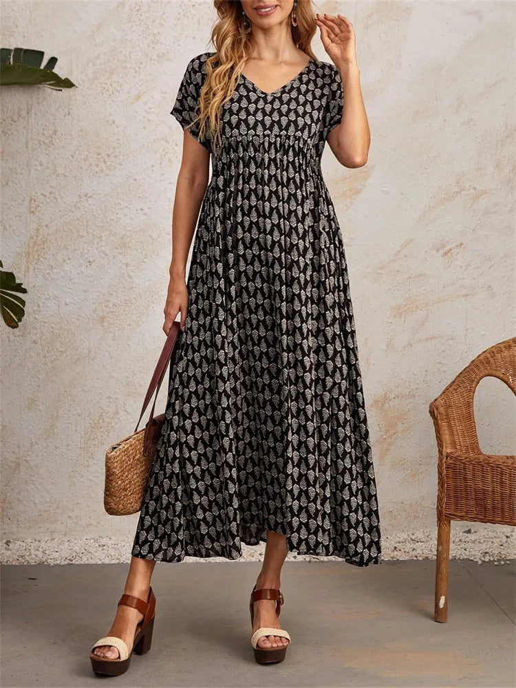 Phyrine - Übergroßes, lockeres Vintage Kleid
