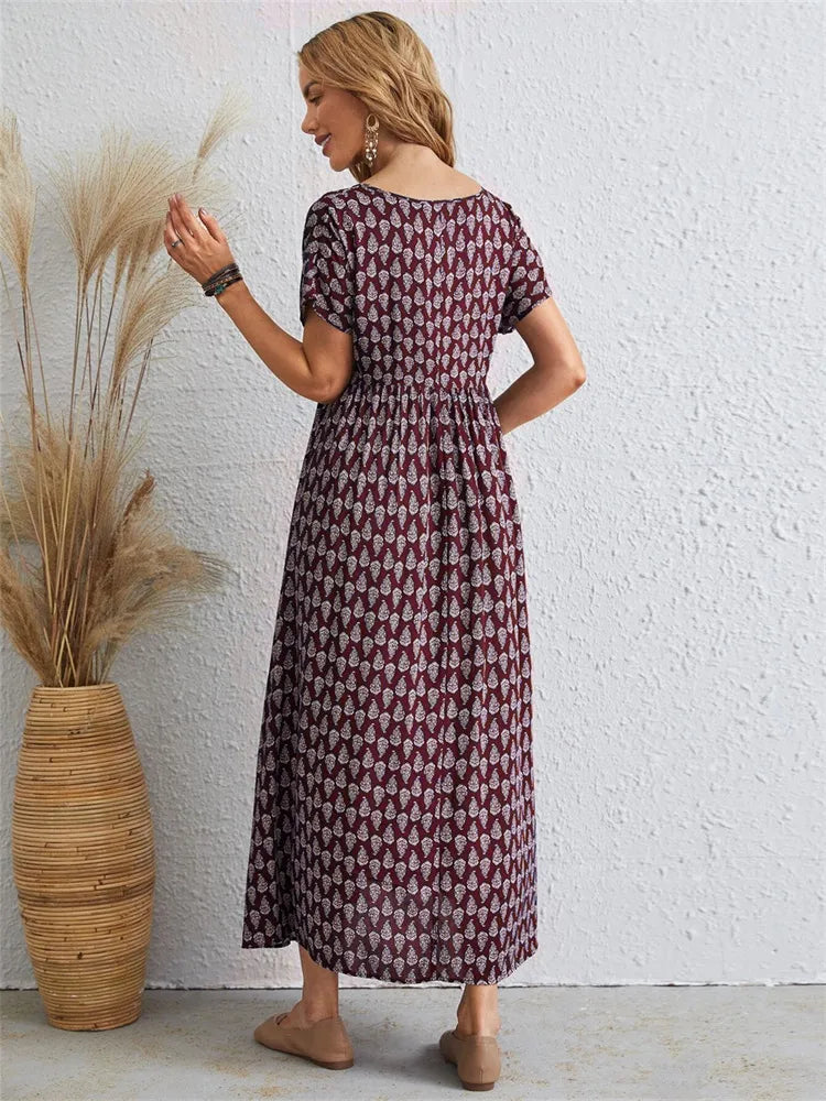 Phyrine - Übergroßes, lockeres Vintage Kleid