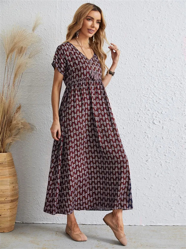 Phyrine - Übergroßes, lockeres Vintage Kleid