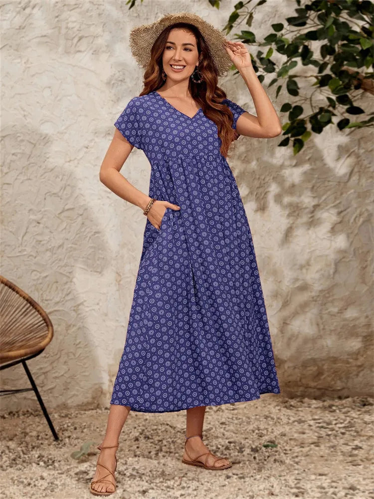 Phyrine - Übergroßes, lockeres Vintage Kleid