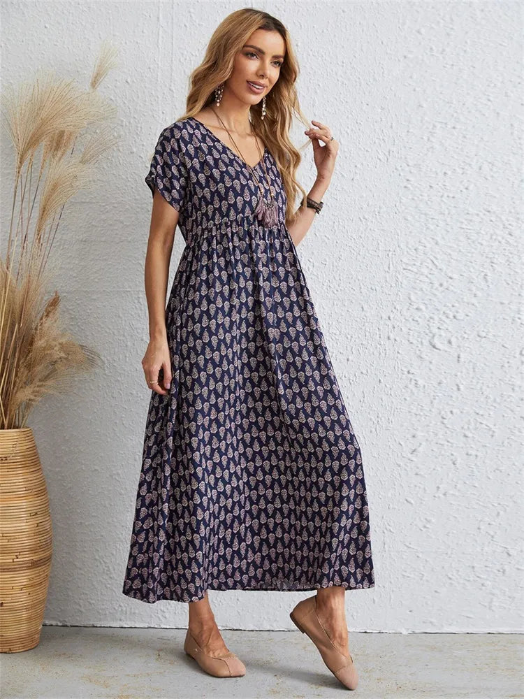 Phyrine - Übergroßes, lockeres Vintage Kleid