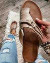 Emaline - Platt strandsandal med öppen tå