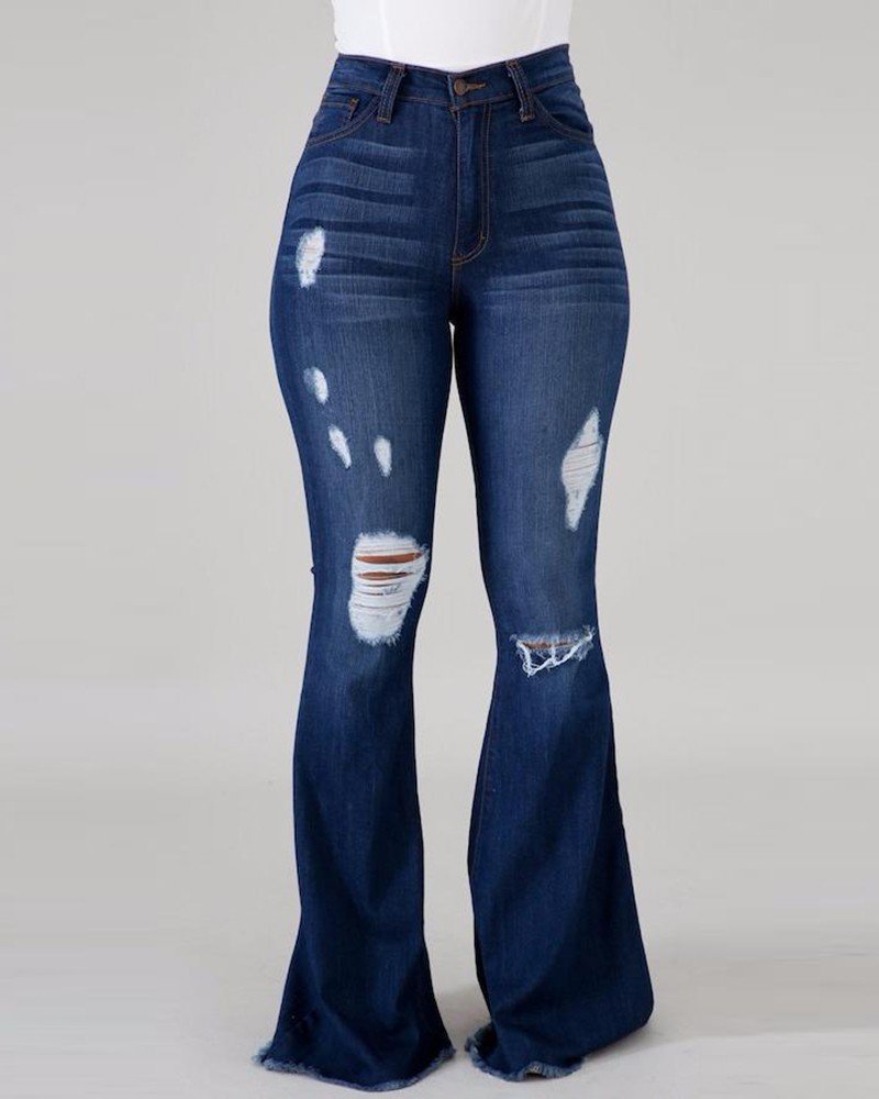 Hola™ - Zerrissene Flared Jeans