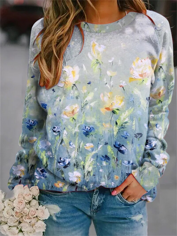 Flora™ - Geblümtes Sweatshirt mit Rundhalsausschnitt
