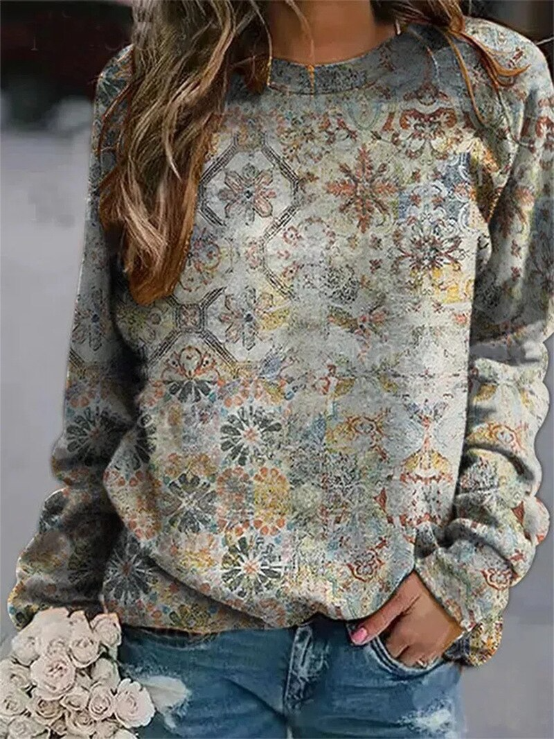 Flora™ - Geblümtes Sweatshirt mit Rundhalsausschnitt