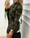 Valeria™ - Tarnfarbener Mantel Mit Knopfleiste