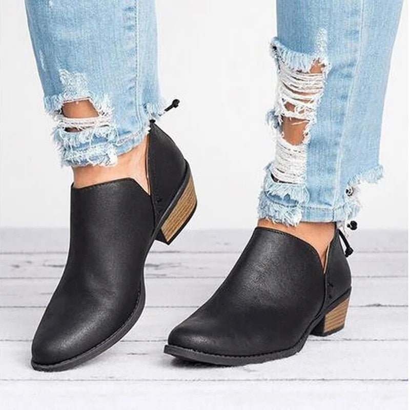 Quinn™ - Kurze Stiefel Spitzer Slip On