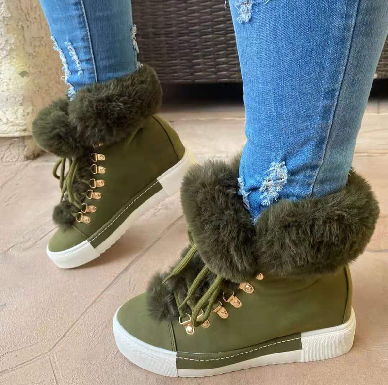 Juniper™ - Versteckter Keil Fuzzy Trim gefütterte Schneeschuhe