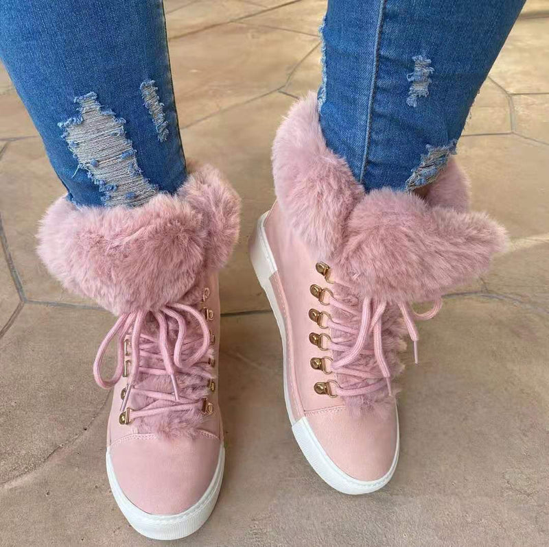Juniper™ - Versteckter Keil Fuzzy Trim gefütterte Schneeschuhe
