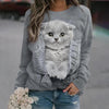 Ingrid™ - Sweatshirt Mit Rundhalsausschnitt Katze