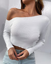 Maren™ - Schräger Ausschnitt Cropped Top