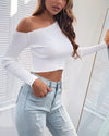 Maren™ - Schräger Ausschnitt Cropped Top