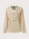 Audrey™ - Langärmeliges Sweatshirt mit Stehkragen und Knopfleiste