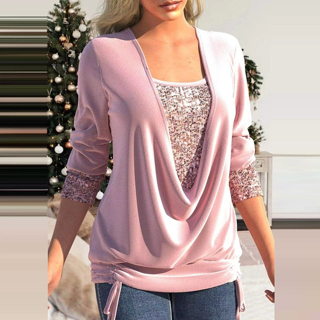 Dana™ - Elegante Pailletten Freizeitbluse
