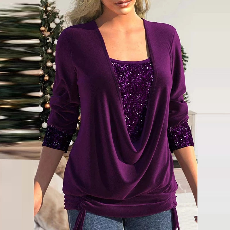 Dana™ - Elegante Pailletten Freizeitbluse