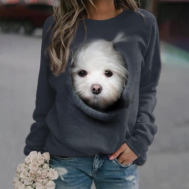 Ingrid™ - Sweatshirt Mit Rundhalsausschnitt Katze