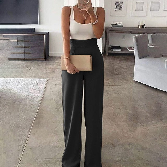 Esther™ - Gerade Latzhose Mit Hoher Taille