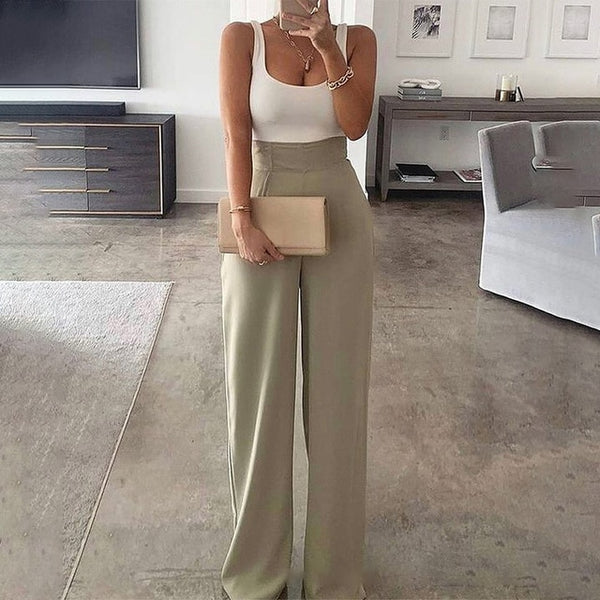 Esther™ - Gerade Latzhose Mit Hoher Taille