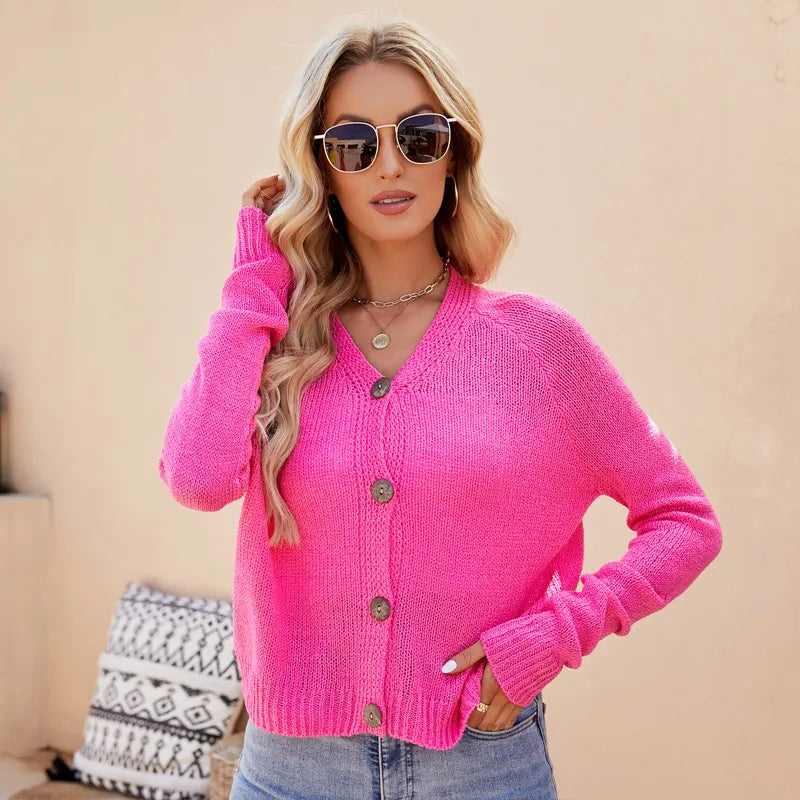 Elora™ - Strickjacke Mit Raglanärmeln Und Knöpfen