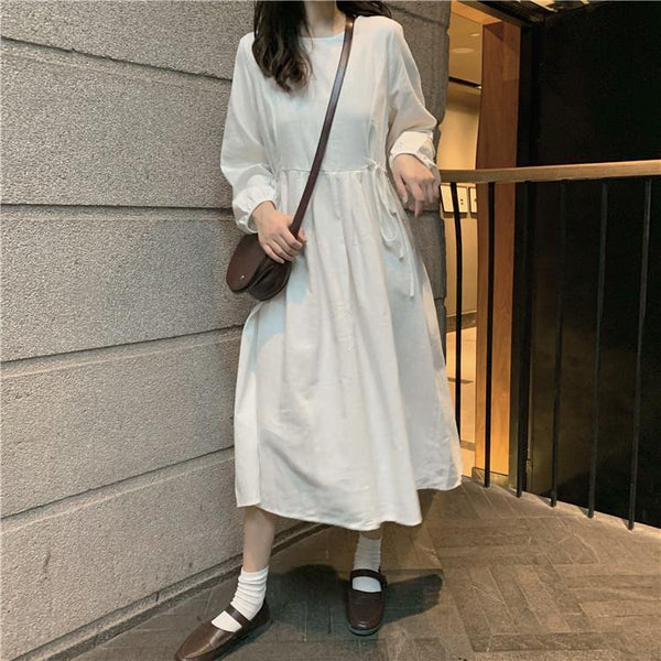 Greta™ - Einfaches Einfarbiges Kleid