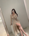 Fleura™ - Elegantes Langes Hemdkleid