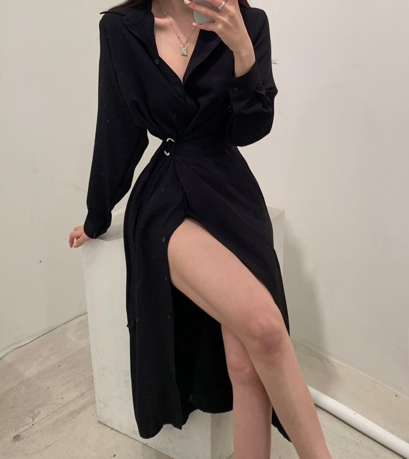 Fleura™ - Elegantes Langes Hemdkleid