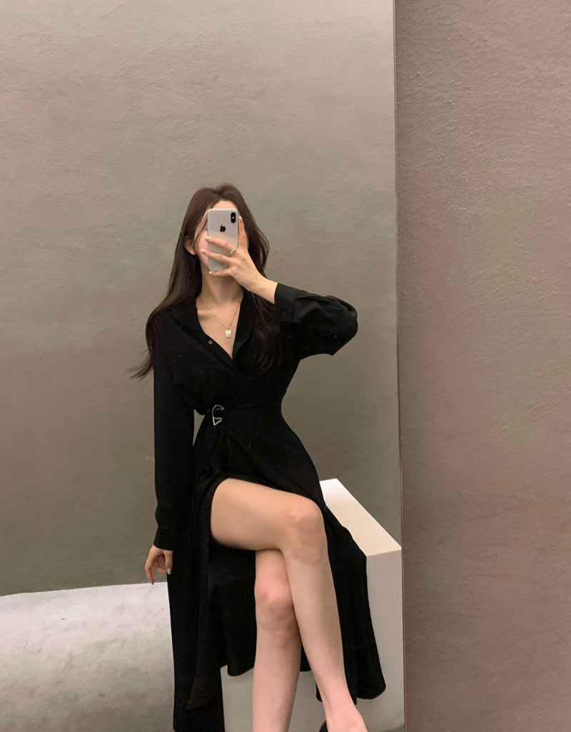 Fleura™ - Elegantes Langes Hemdkleid