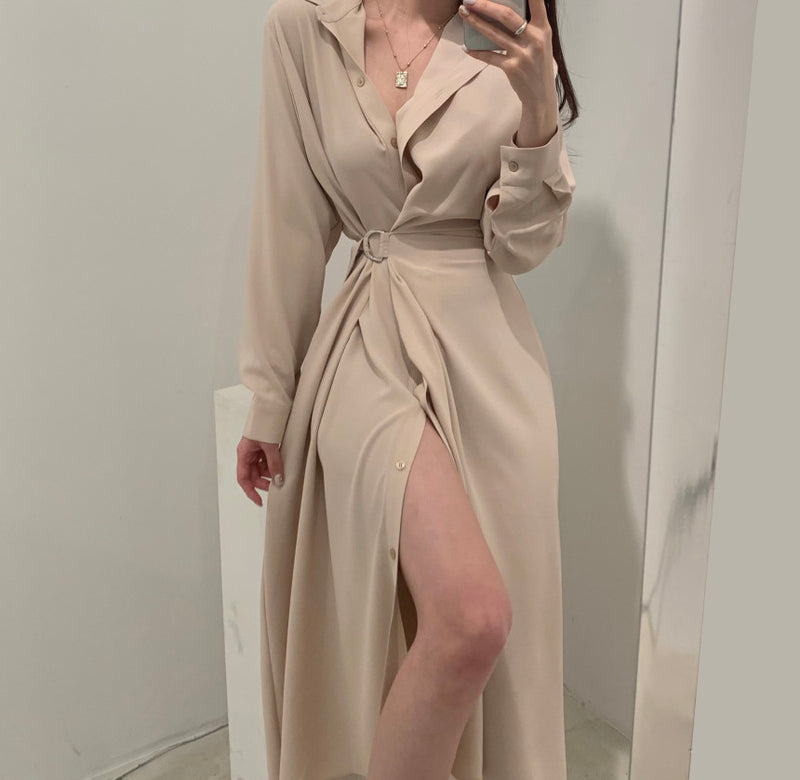 Fleura™ - Elegantes Langes Hemdkleid