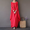 Zoe™ - Oversize Causel Weißes langes Kleid mit Fledermausärmeln