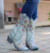 Dura™ - Stickereistiefel mit klobigem Absatz
