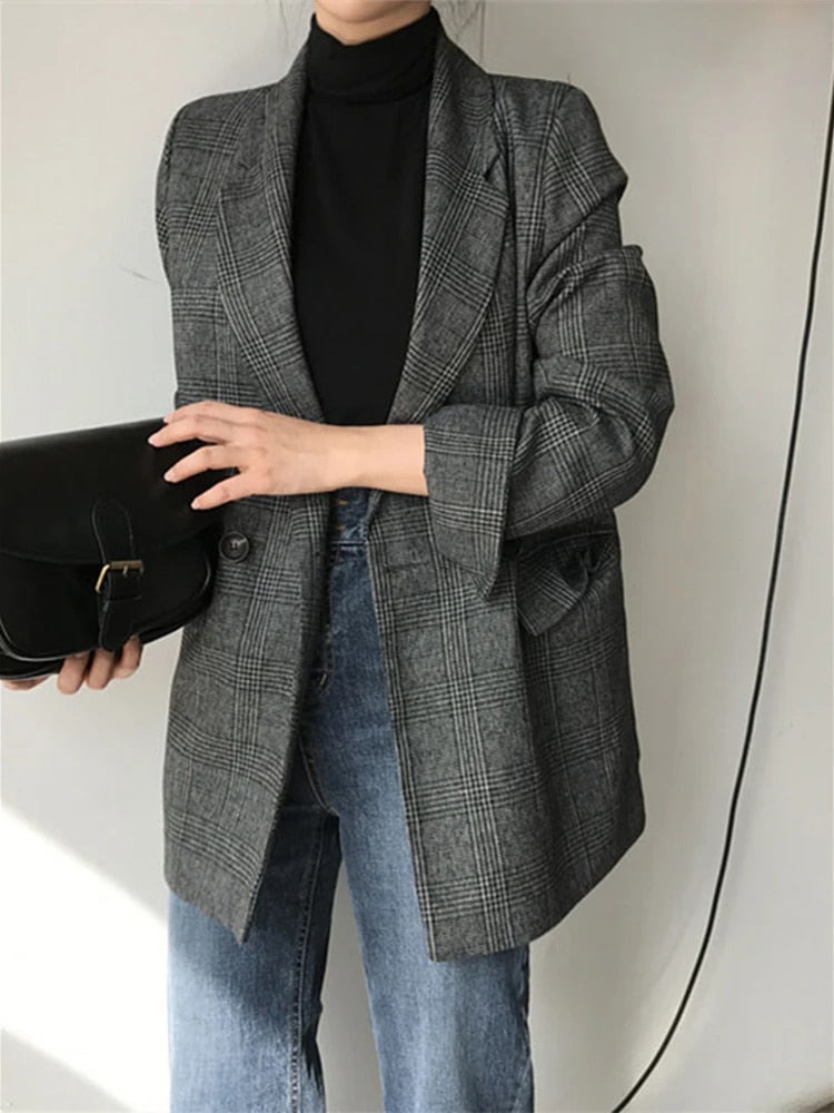 Addie™ - Karierter Formeller Blazer