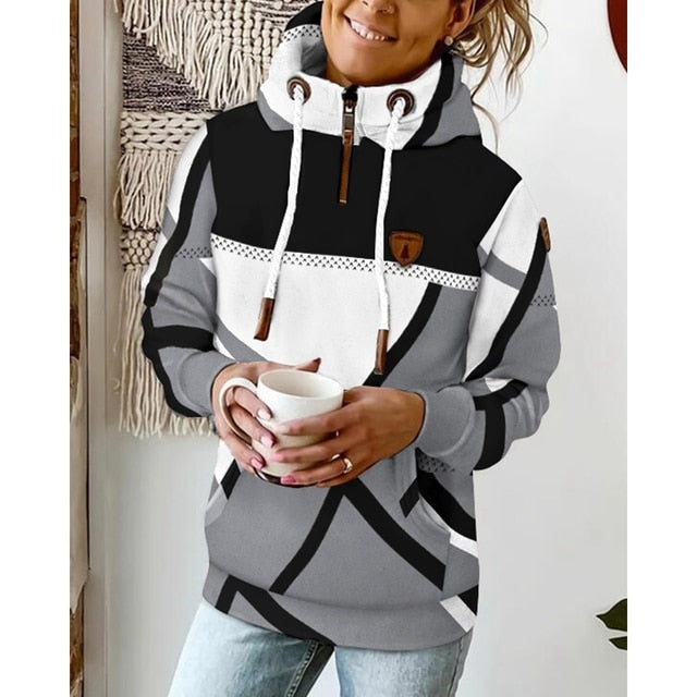 Jasmine™ - Geometrischer Hoodie Mit Druck