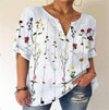 Clover™ - Kurzärmelige Bluse mit V-Ausschnitt