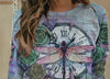 Lucia™ - Langärmeliges Sweatshirt mit Libelle und Blumendruck