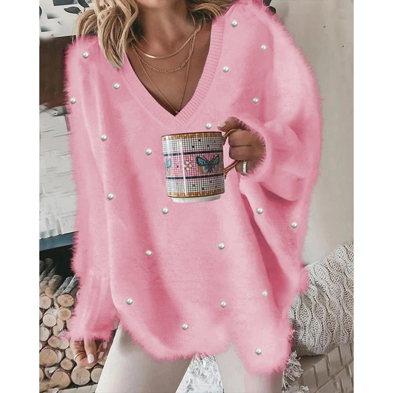Adia™ - Flauschiger Pullover mit V-Ausschnitt