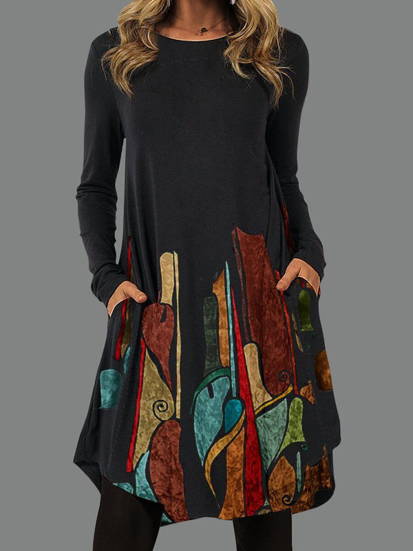 Zoey™ - Knielanges Kleid mit langen Ärmeln
