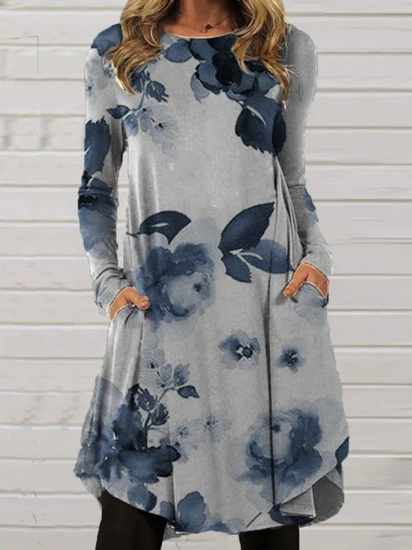 Zoey™ - Knielanges Kleid mit langen Ärmeln