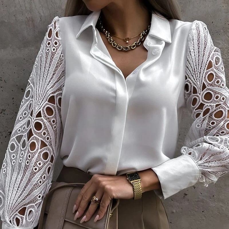 Skylar™ - Vintage Shirt Button Up Mesh