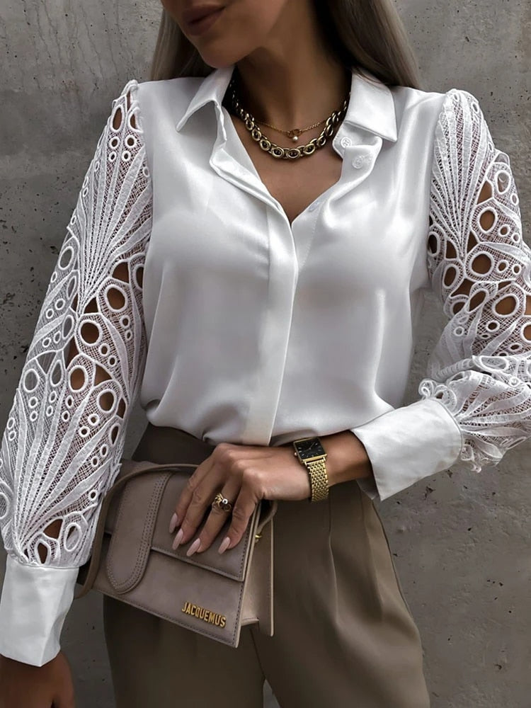 Skylar™ - Vintage Shirt Button Up Mesh