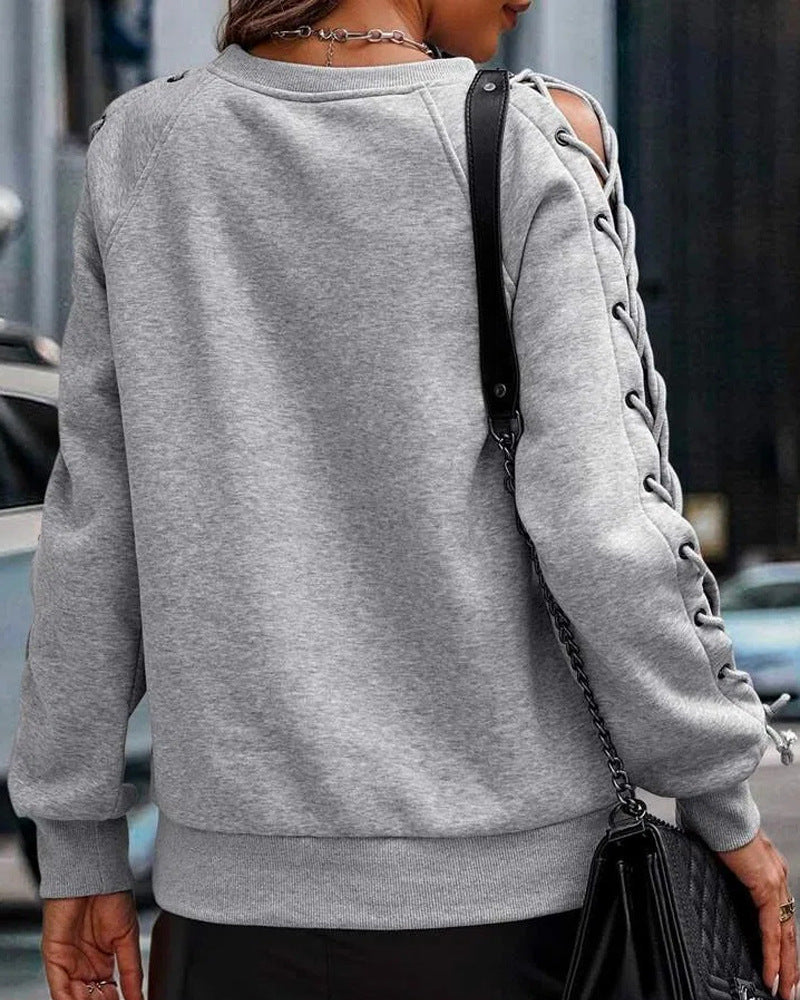 Claire™ -Langärmeliges Sweatshirt mit Schnürung