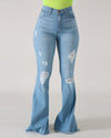 Hola™ - Zerrissene Flared Jeans