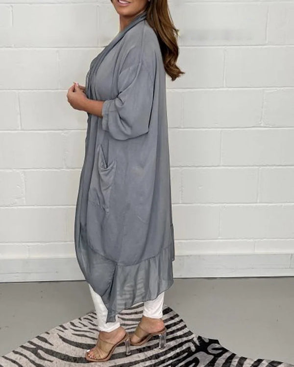 Lora Fashion Seidiges lockeres Top mit V-Ausschnitt - Strahlend in den Sommer