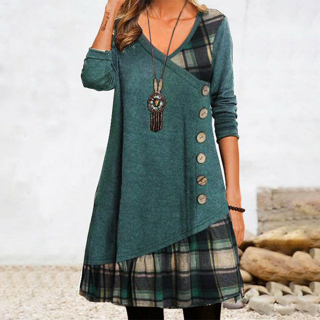 Milia™ - Patchwork-Kleid Mit Unregelmäßigen Karos