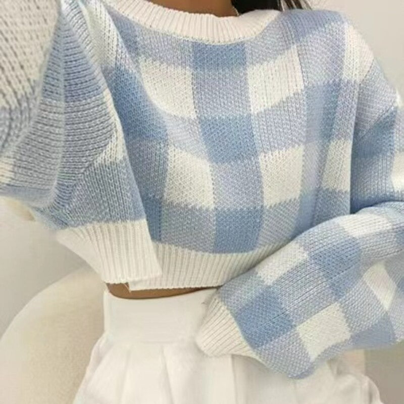 Kyomi™ - Karierter Strickpullover