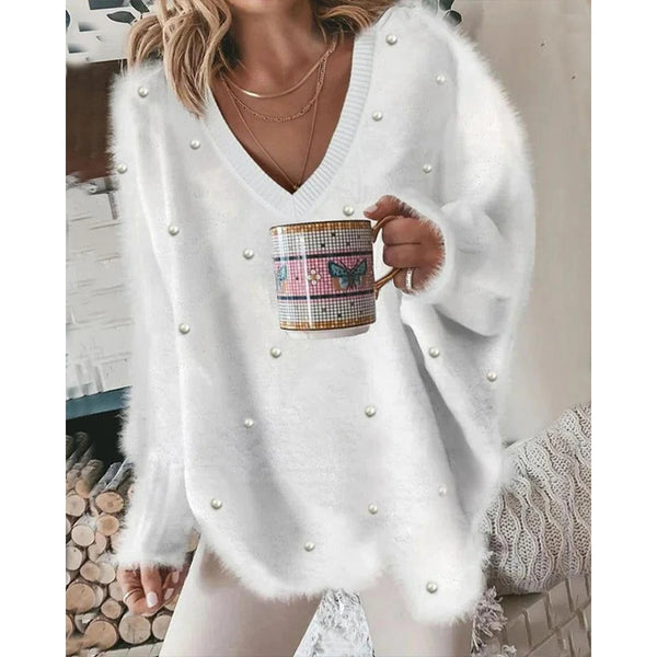 Adia™ - Flauschiger Pullover mit V-Ausschnitt